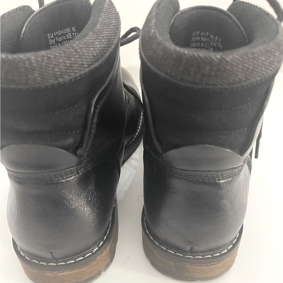 Ashford Hayes Men's Black Faux Leather Boots Size 9Medium Lace Up Good Condition - Picture 7 of 13